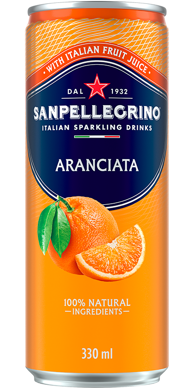 aranciata drink single can overlay