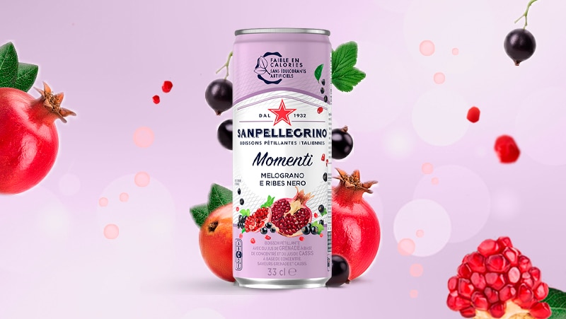 Sanpellegrino Momenti Pomegranate &amp; Blackcurrant 33 cl can