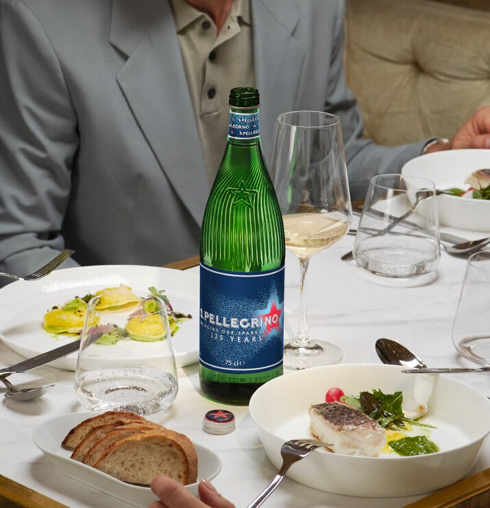 La bouteille en verre édition limitée S.Pellegrino pour le 125e anniversaire