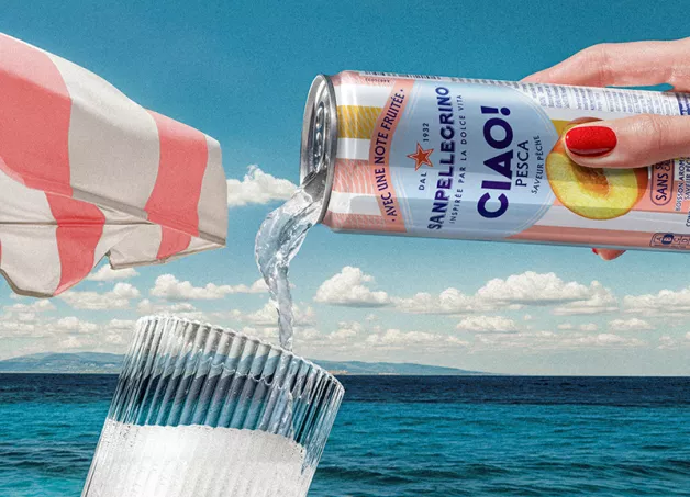 sanpellegrino ciao landing page peach pouring FR