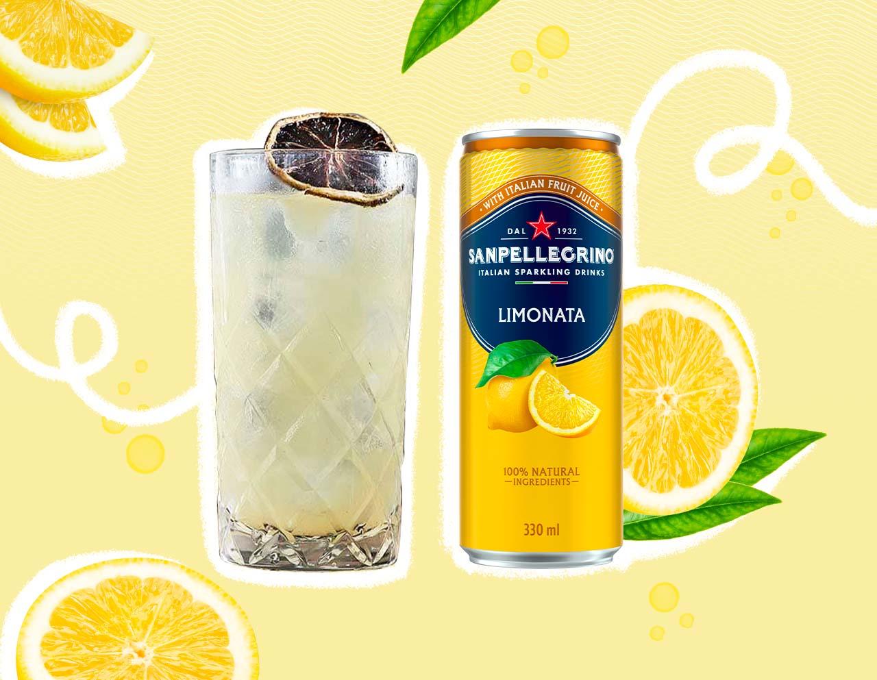 Spicy collins cocktail with Limonata