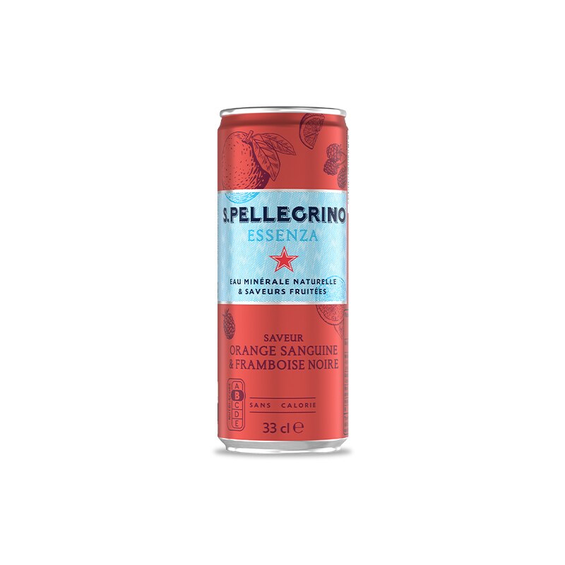 S.Pellegrino Essenza, saveur Orange Sanguine et Framboise Noire