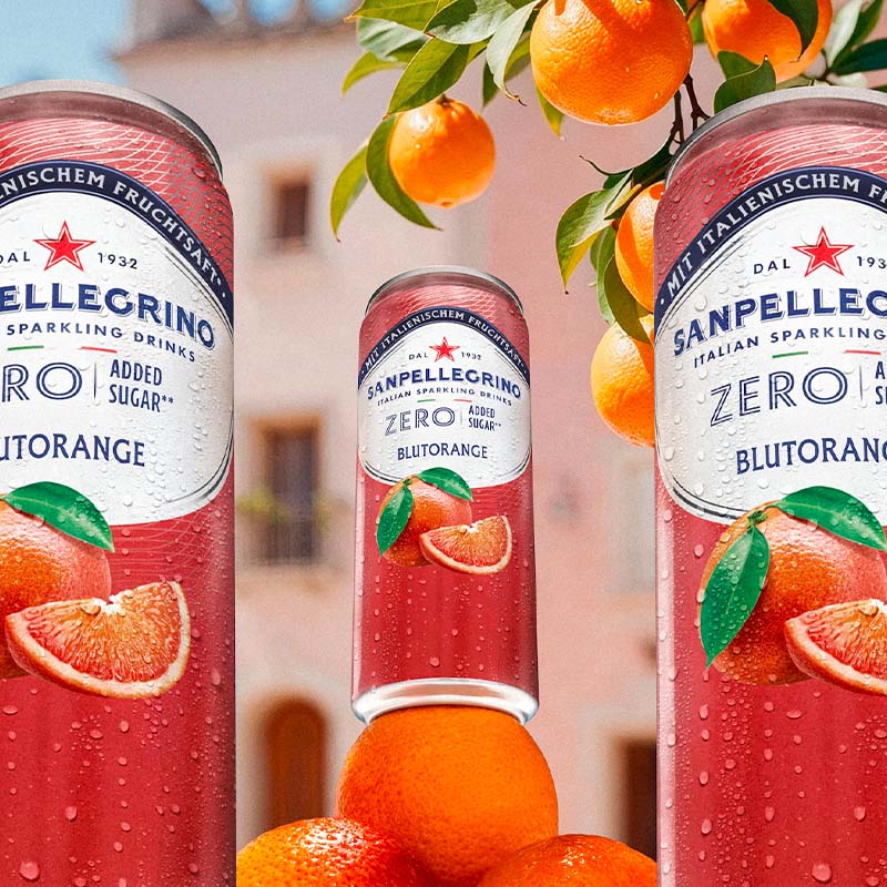Sanpellegrino Zero added sugar Blutorange dose - main image