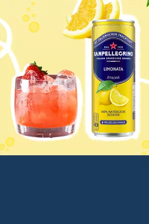 Gingermore Cocktail mit einer Sanpellegrino Limonata Dose