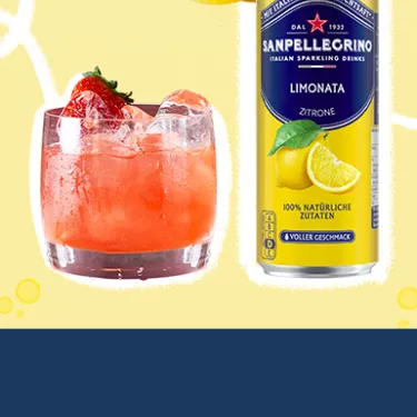 Gingermore Cocktail mit einer Sanpellegrino Limonata Dose