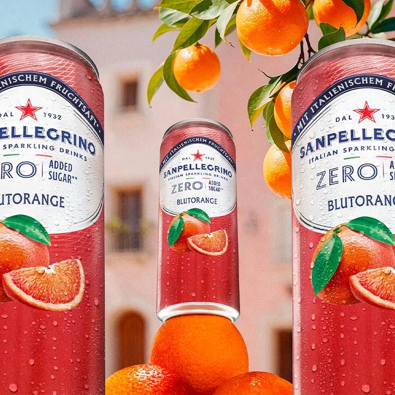 Sanpellegrino Zero added sugar Blutorange dose - main image