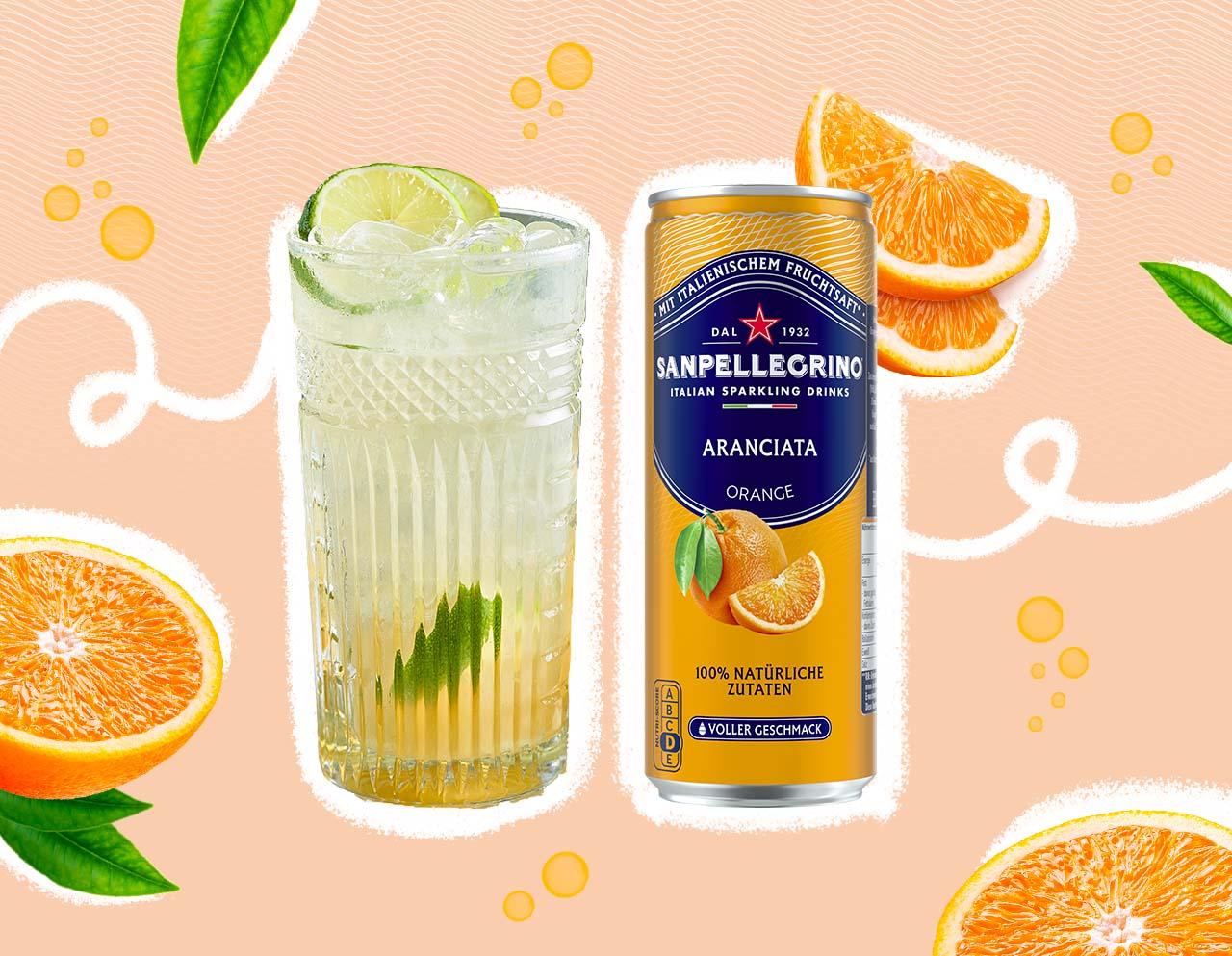 After Orange cocktail with Aranciata Sanpellegrino