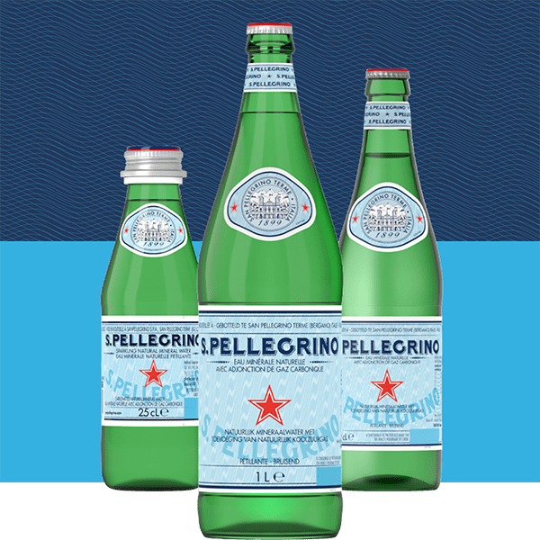 S.Pellegrino eau minérale naturelle gamme en verre