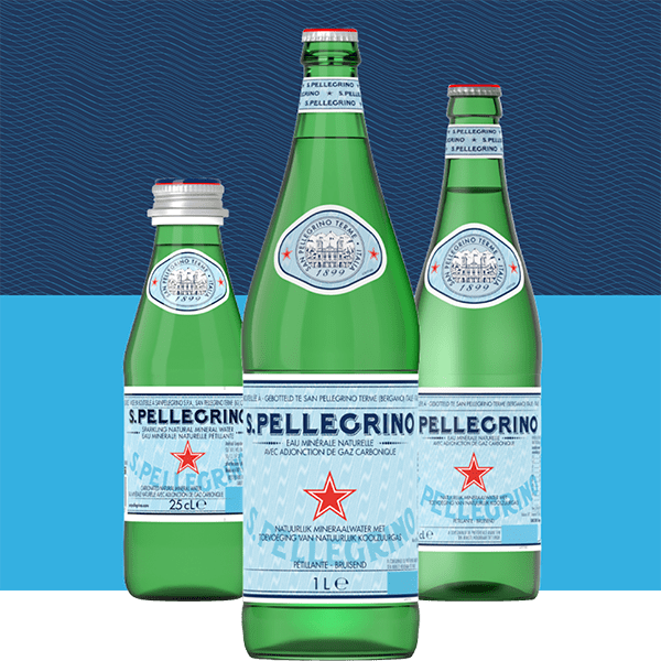 S.Pellegrino eau minérale naturelle gamme en verre