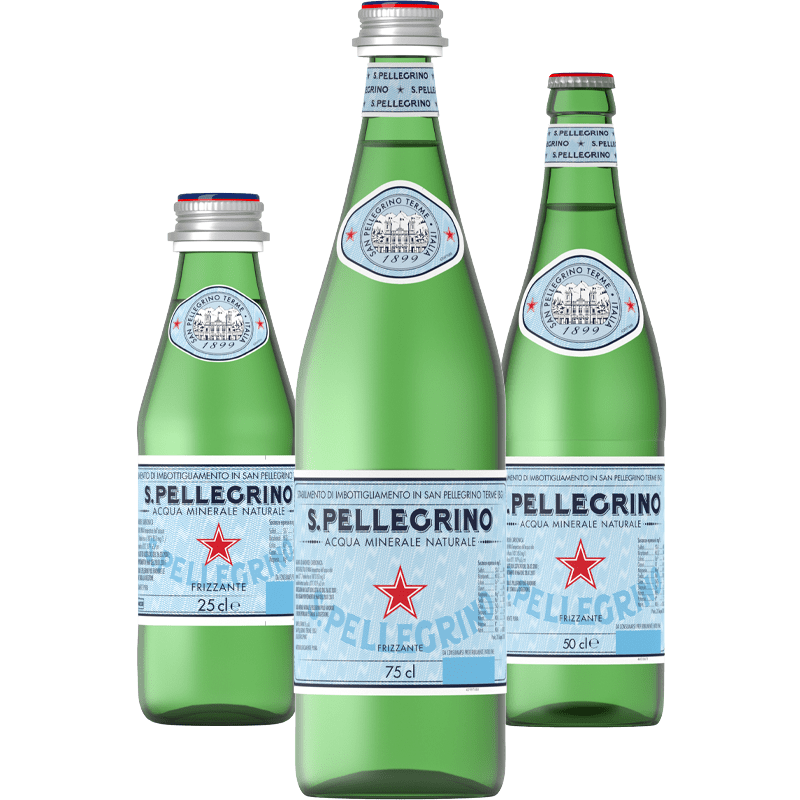 S.Pellegrino Sparkling Natural Mineral Water Glass Bottles