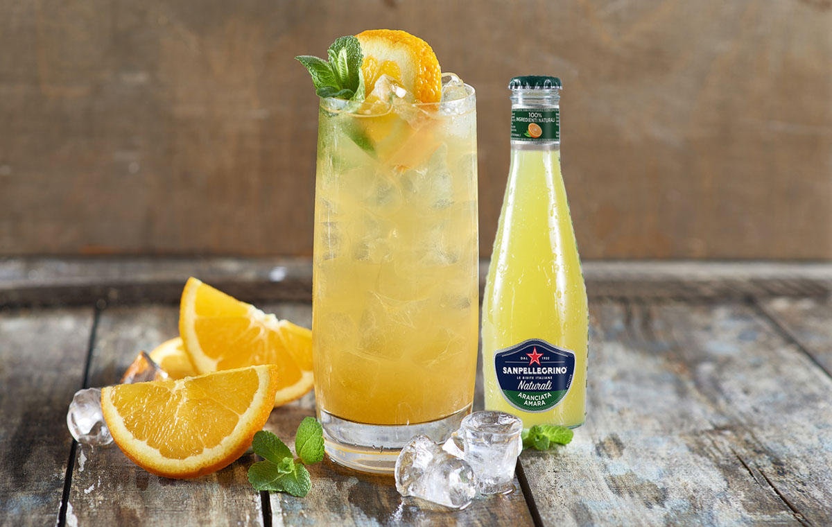 Affinity Orange per il cocktail invernale al gusto di Aranciata Amara Sanpellegrino