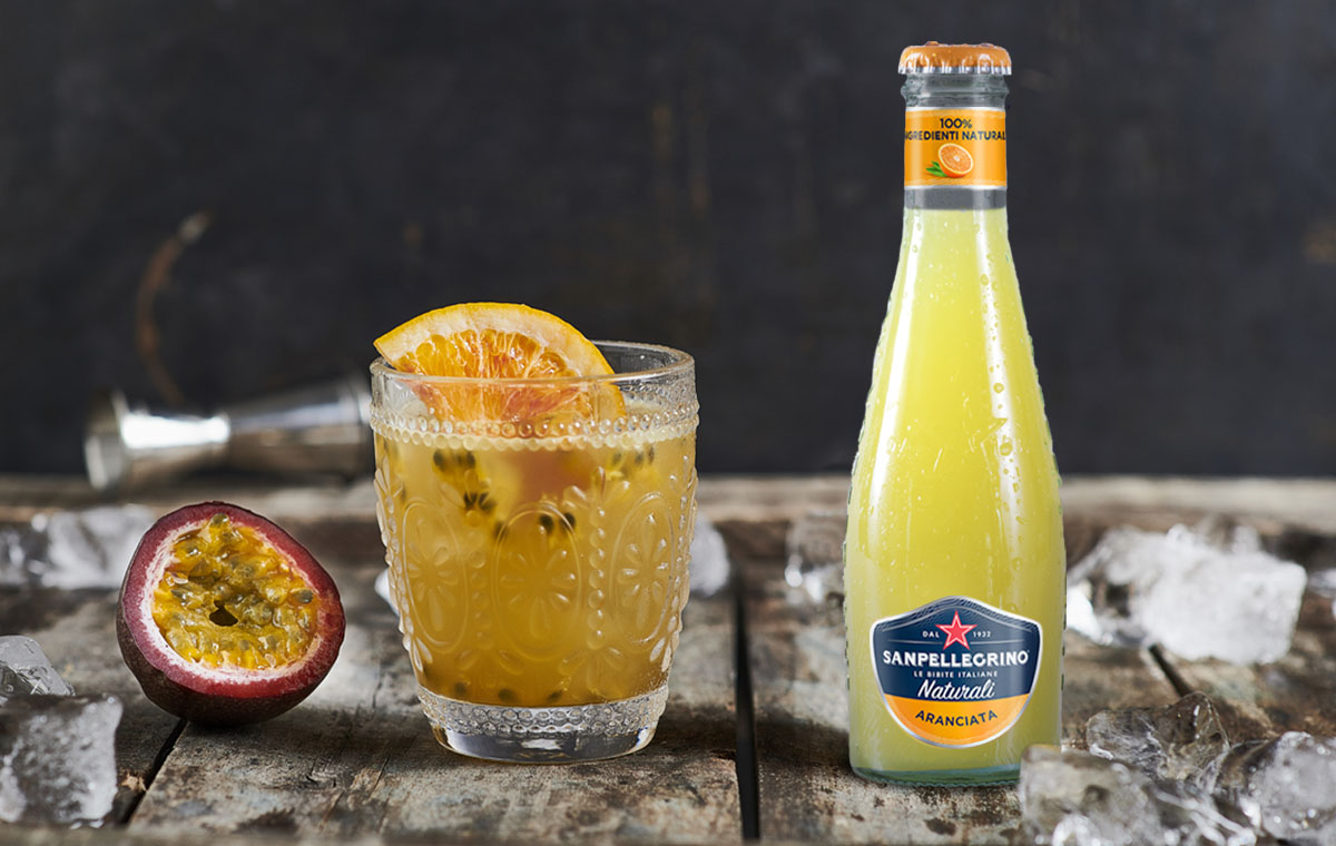 Cocktail aranciata e Maracuja, trionfo di gusto