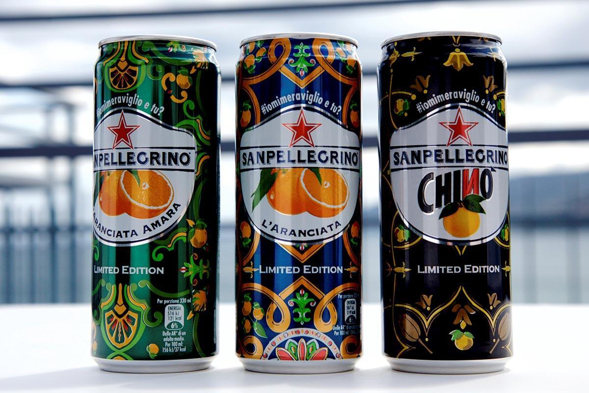 3 lattine della nuova limited edition bibite Sanpellegrino