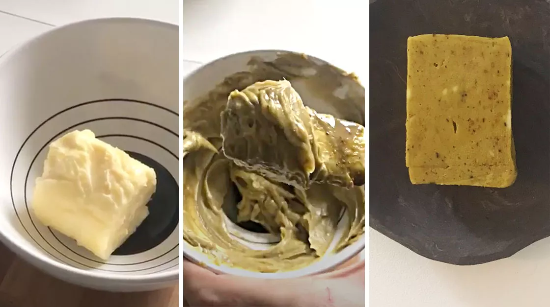 Burro e pistacchi tritati