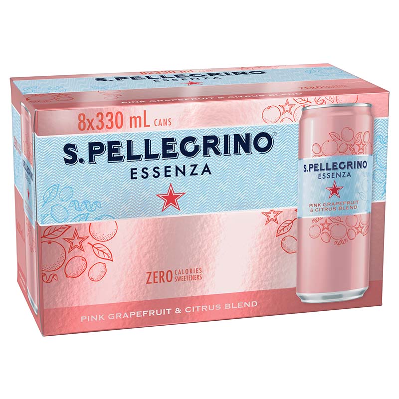 S.Pellegrino Essenza Pink Grapefruit 6 cans pack