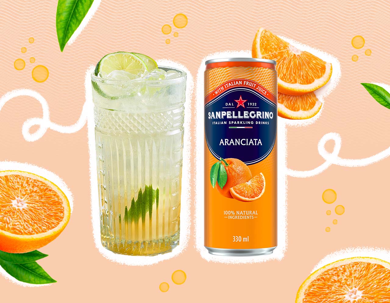 After Orange cocktail with Aranciata Sanpellegrino