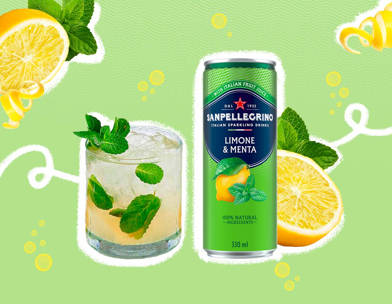 Chili Lime cocktail with limone e menta Sanpellegrino