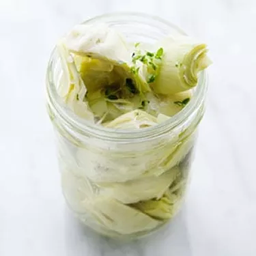 delicate artichoke hearts in oil