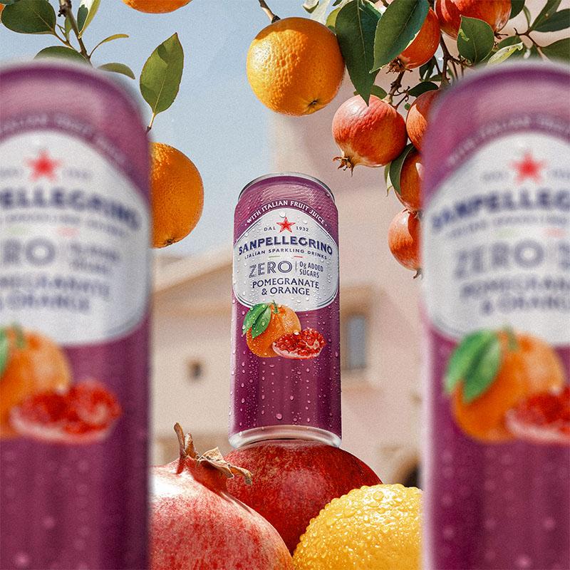 sanpellegrino pomegranate orange zero main image