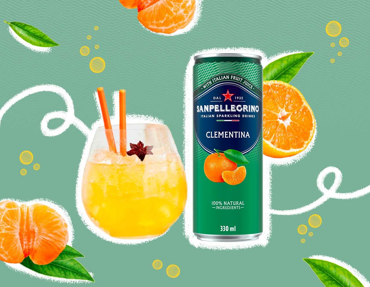 Cocktail with Sanpellegrino Clementina