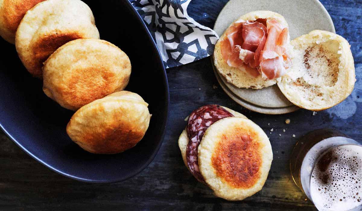 Tigelle On A Plate With Cold Cuts