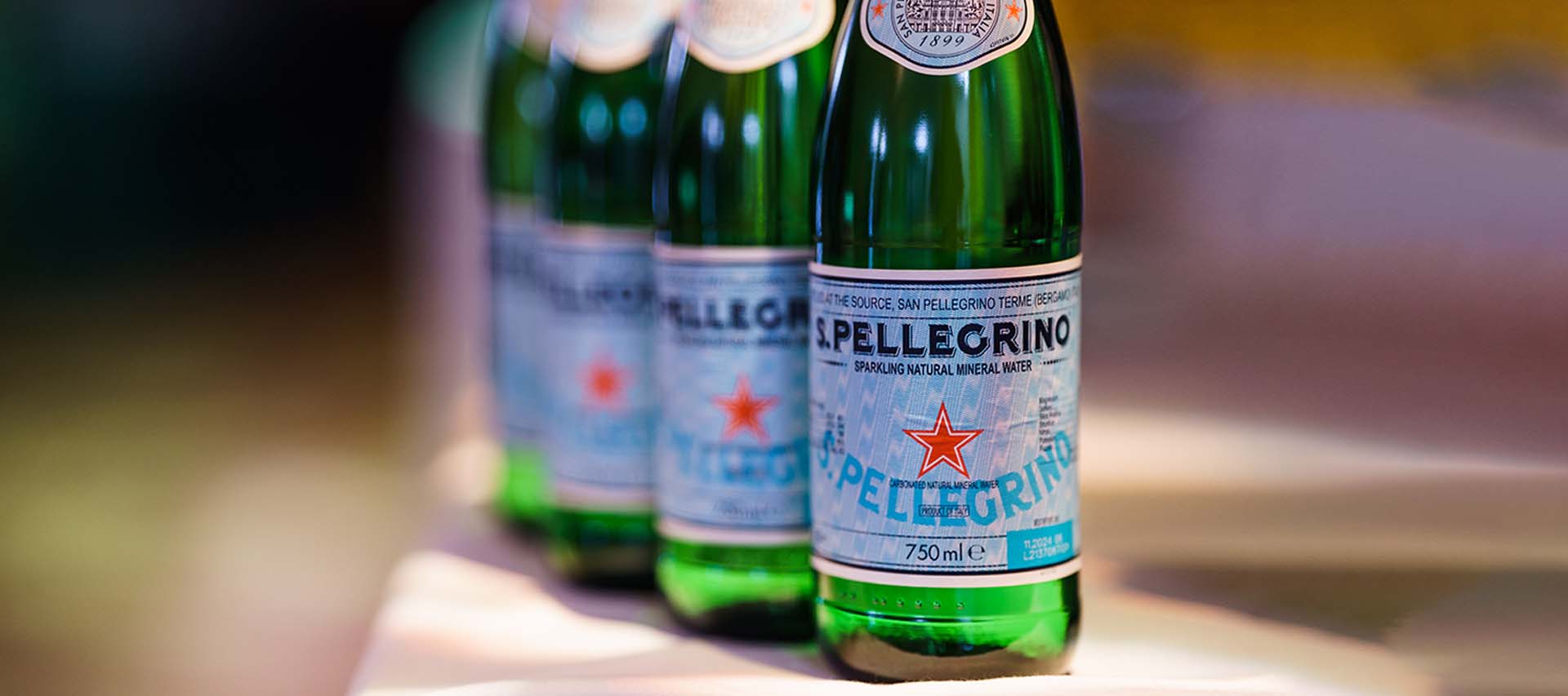 Bottles of S.Pellegrino water