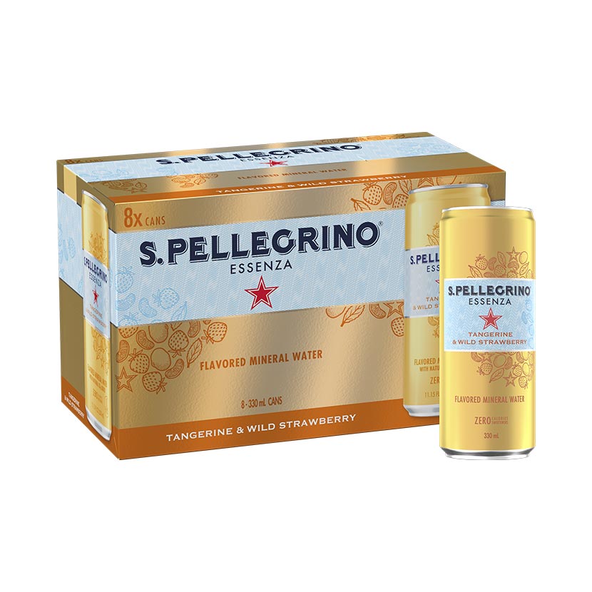 S.Pellegrino Essenza, Tangerine and Wild Strawberry 8 cans fridgepack