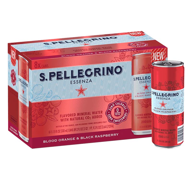 S.Pellegrino Essenza Blood Orange Black Raspberry Cans Pack