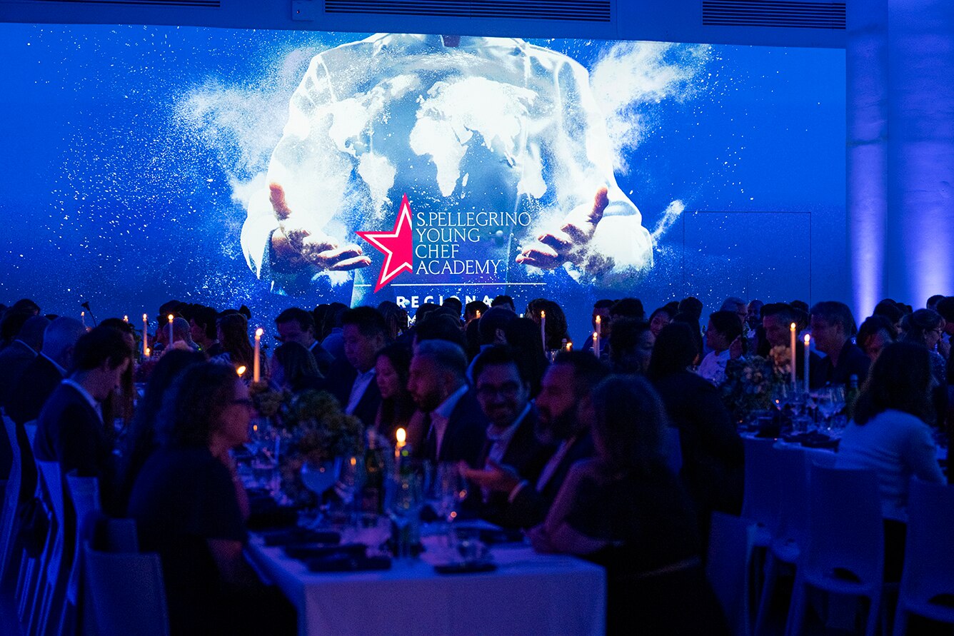 Brightly lit stage at a conference