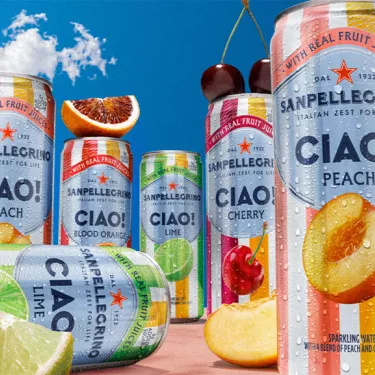 Ciao! flavored sparkling water, a range of four flavors