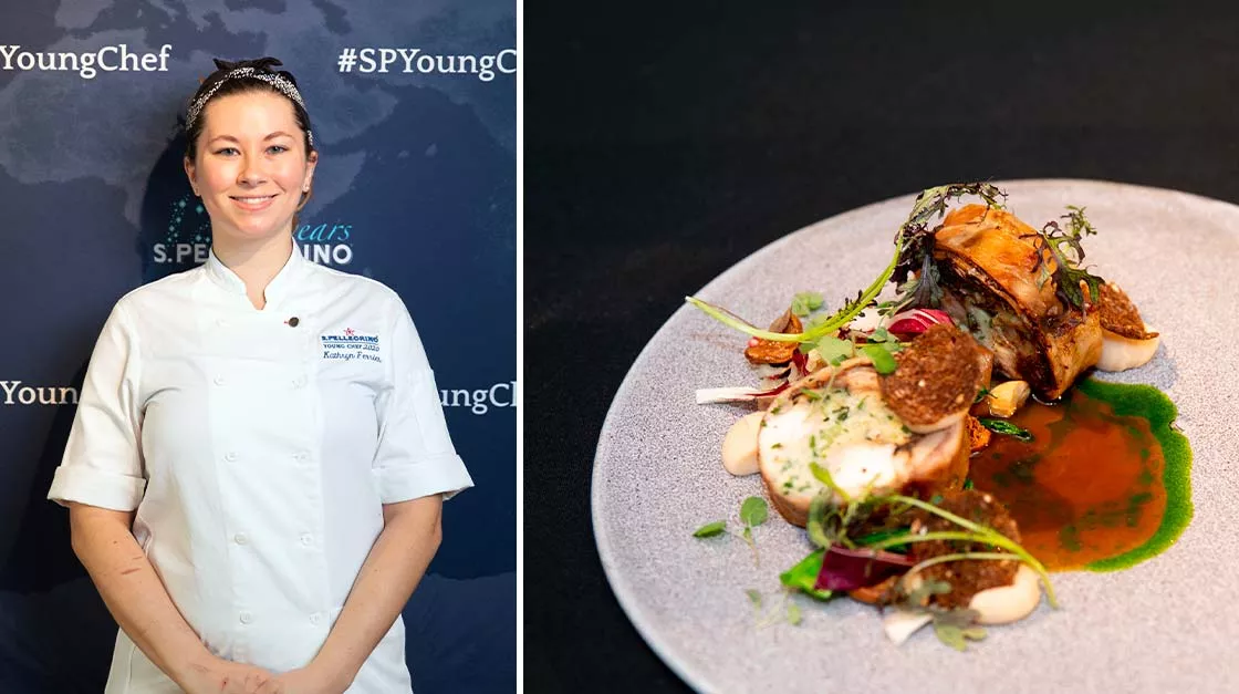 Kathryn Ferries of Ottawa, Ontario and her Signature dish: Forest Honey Glazed Rabbit Ballotine with Fennel Chanterelles and Mustard Greens