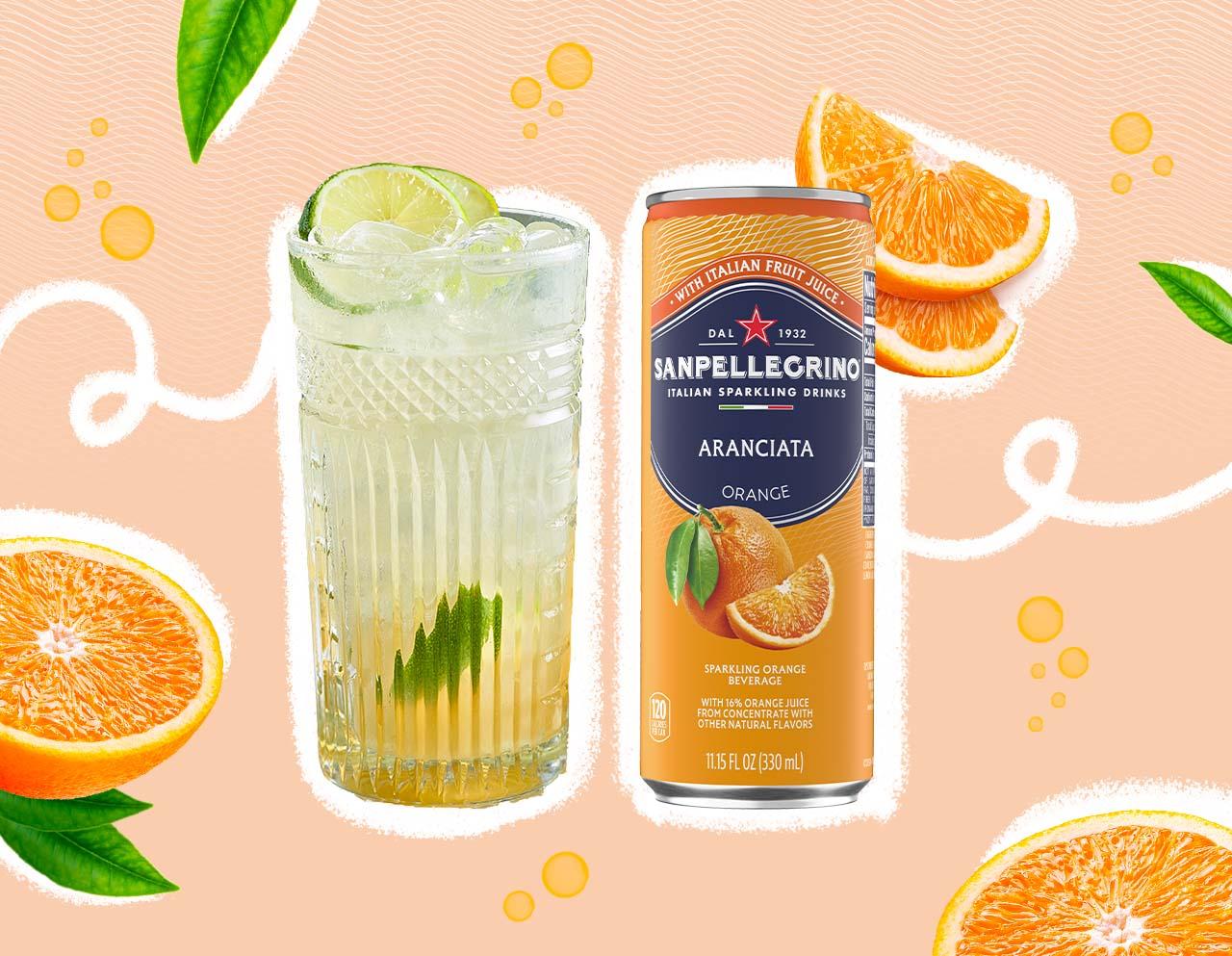 After Orange cocktail with Aranciata Sanpellegrino