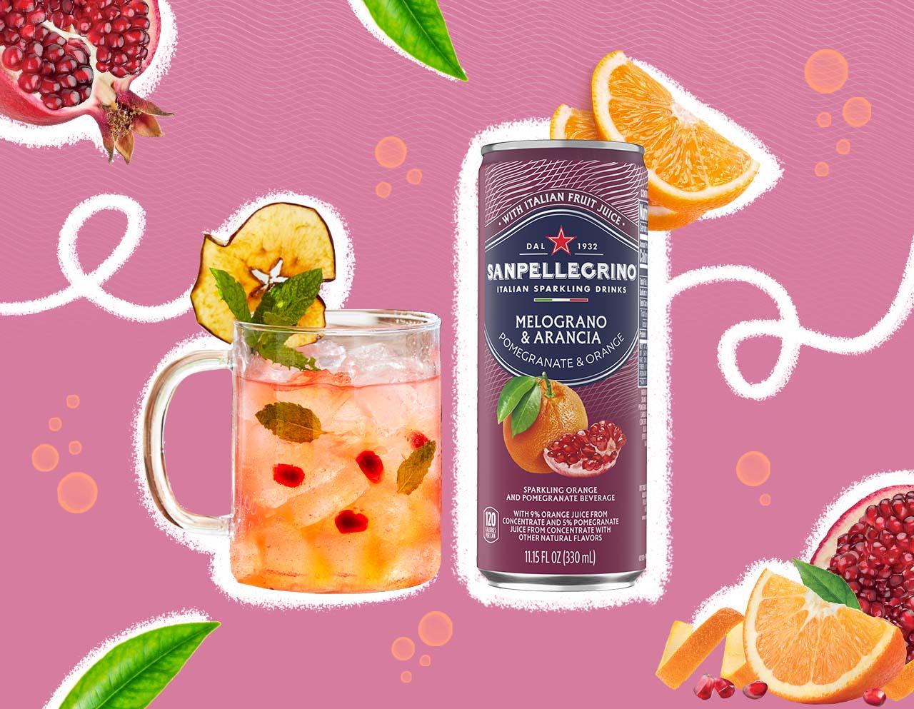 Cocktail with Melograno Arancia Sanpellegrino